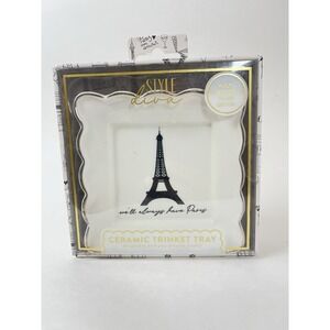 Style Diva Ceramic Trinket Tray Paris Eiffel Tower Jewelry Dish NEW‎